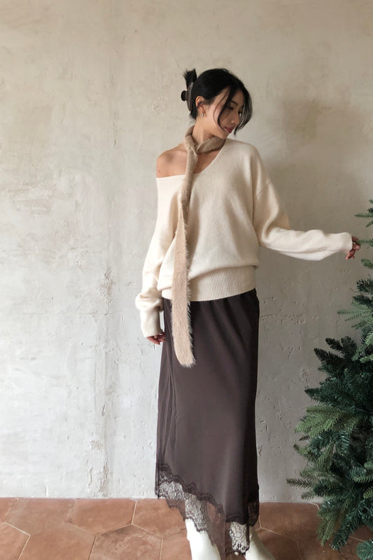 𝐍𝐨𝐯🇰🇷 Lace Hem Slip Skirt