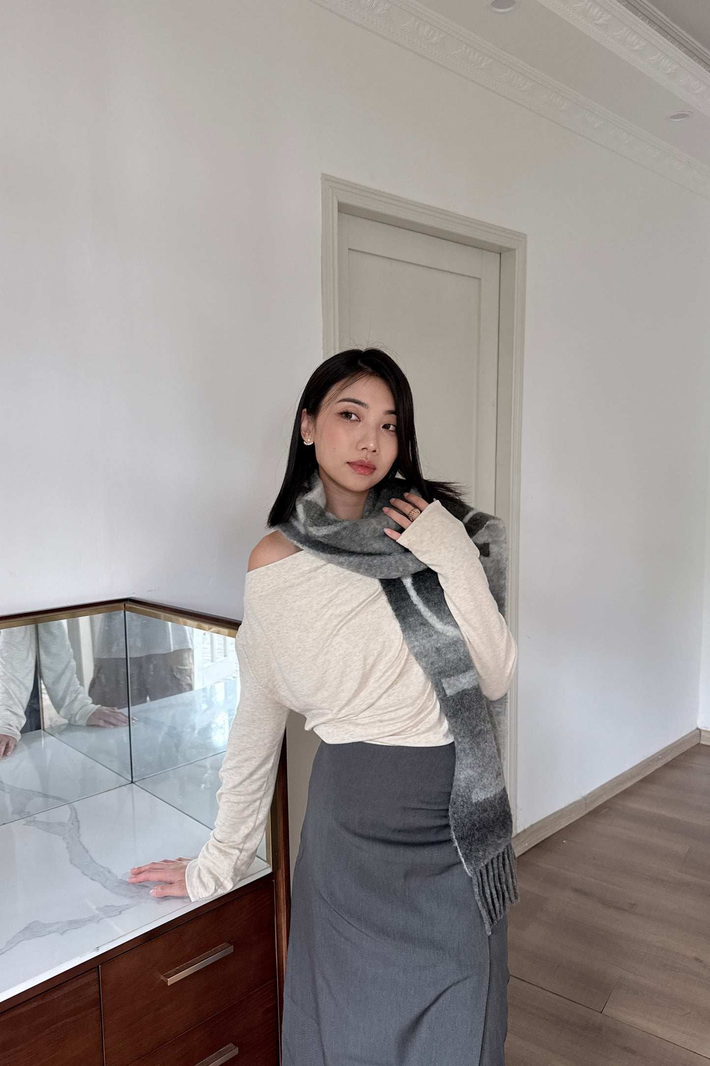 𝐃𝐞𝐜 【Kedi Made】  Lunare Drape Top Long Sleeves 〖升級材質〗