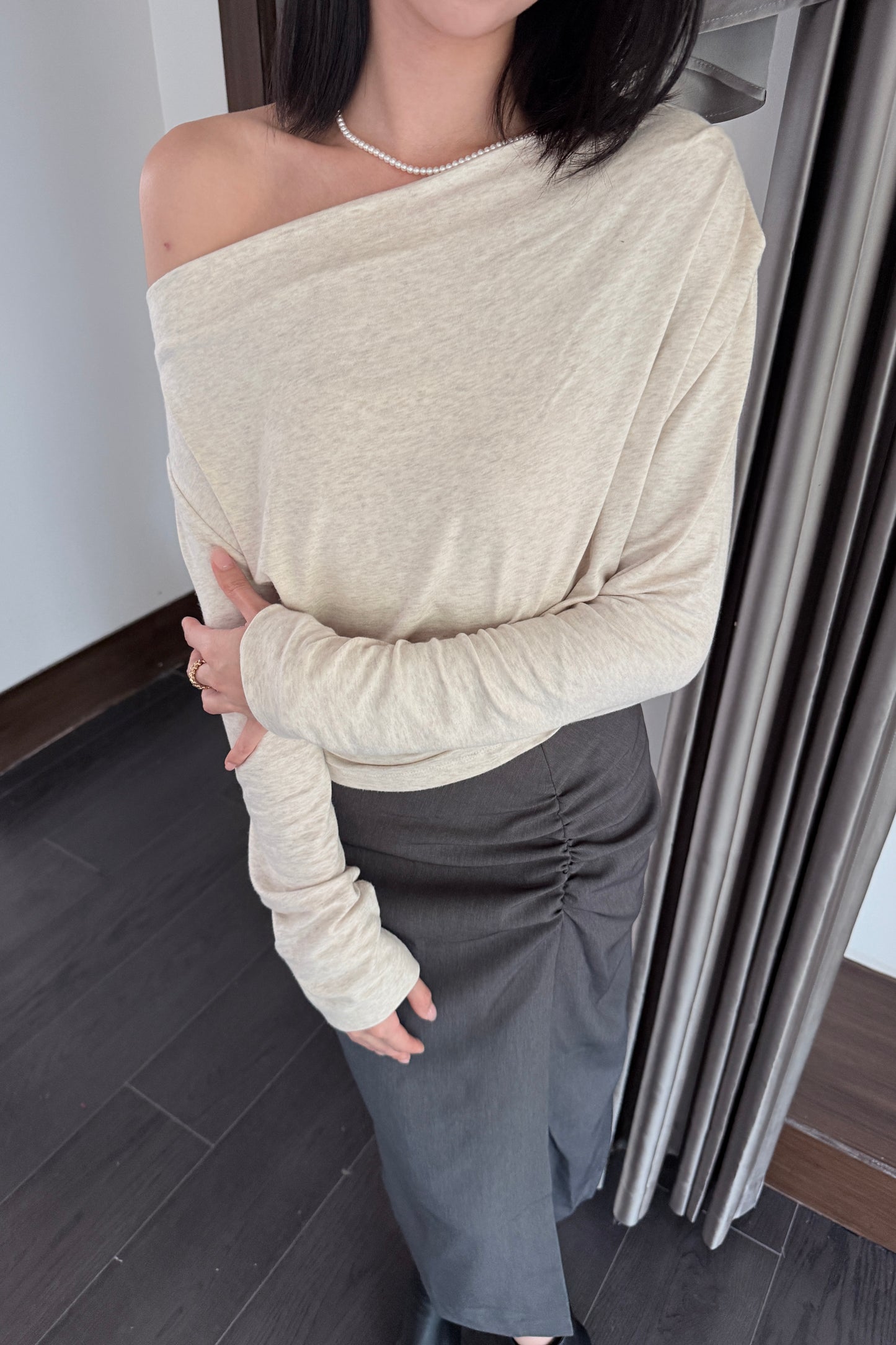 𝐃𝐞𝐜 【Kedi Made】  Lunare Drape Top Long Sleeves 〖升級材質〗