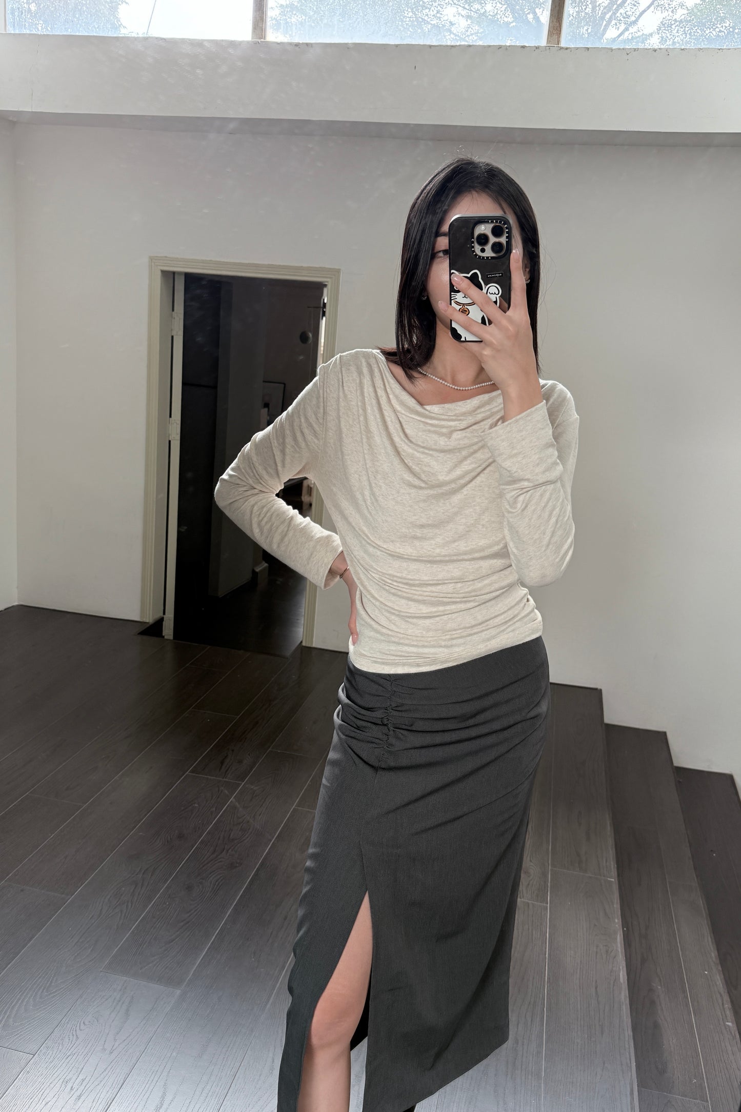 𝐃𝐞𝐜 【Kedi Made】  Lunare Drape Top Long Sleeves 〖升級材質〗