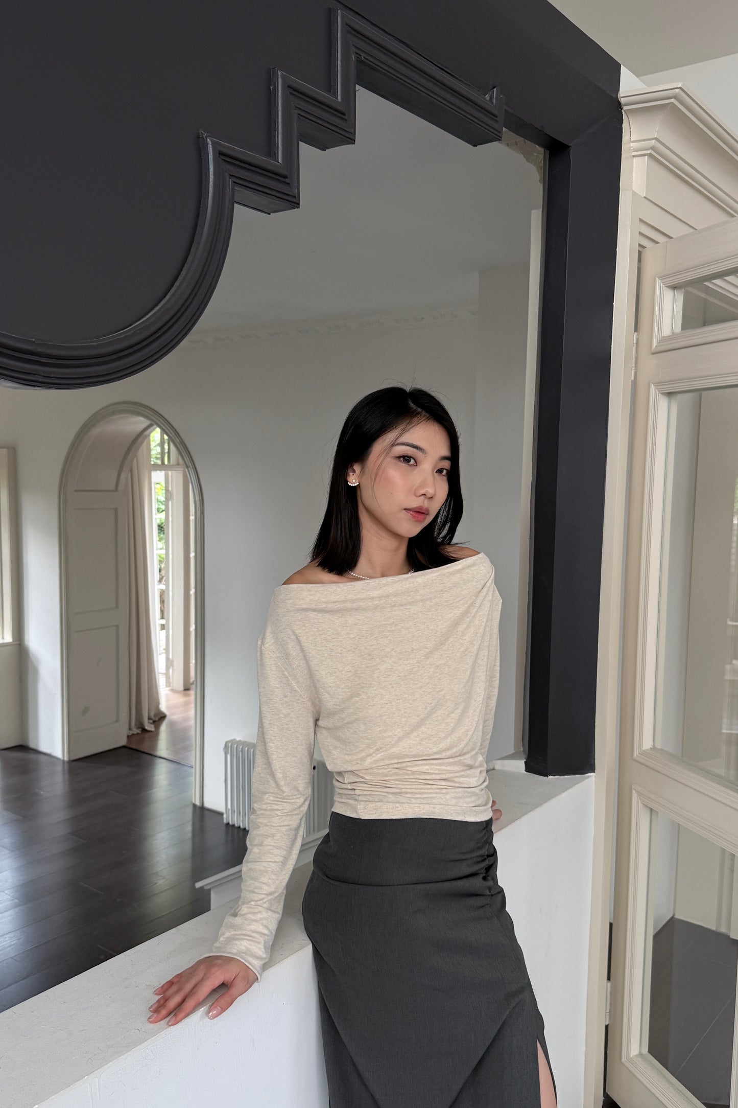 𝐃𝐞𝐜 【Kedi Made】  Lunare Drape Top Long Sleeves 〖升級材質〗