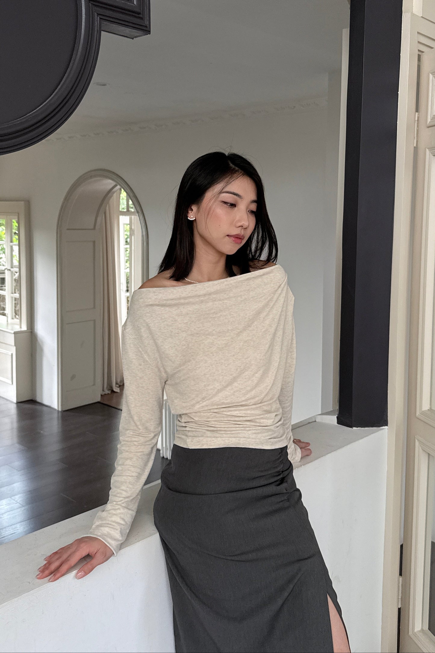 𝐃𝐞𝐜 【Kedi Made】  Lunare Drape Top Long Sleeves 〖升級材質〗