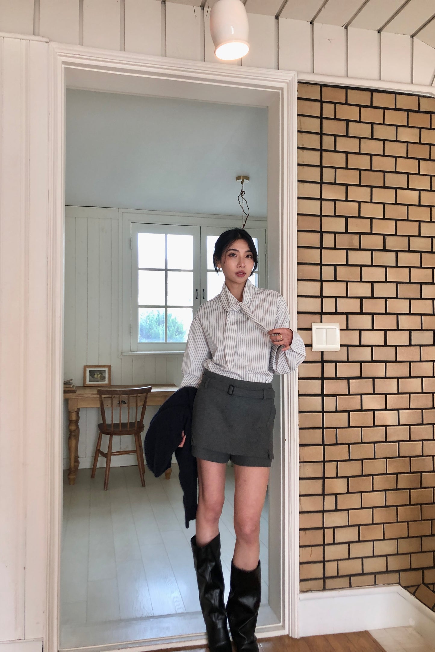 𝐍𝐨𝐯🇰🇷 Belted Layer Wool100 Shorts