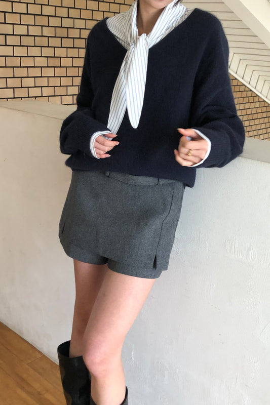 𝐍𝐨𝐯🇰🇷 Belted Layer Wool100 Shorts