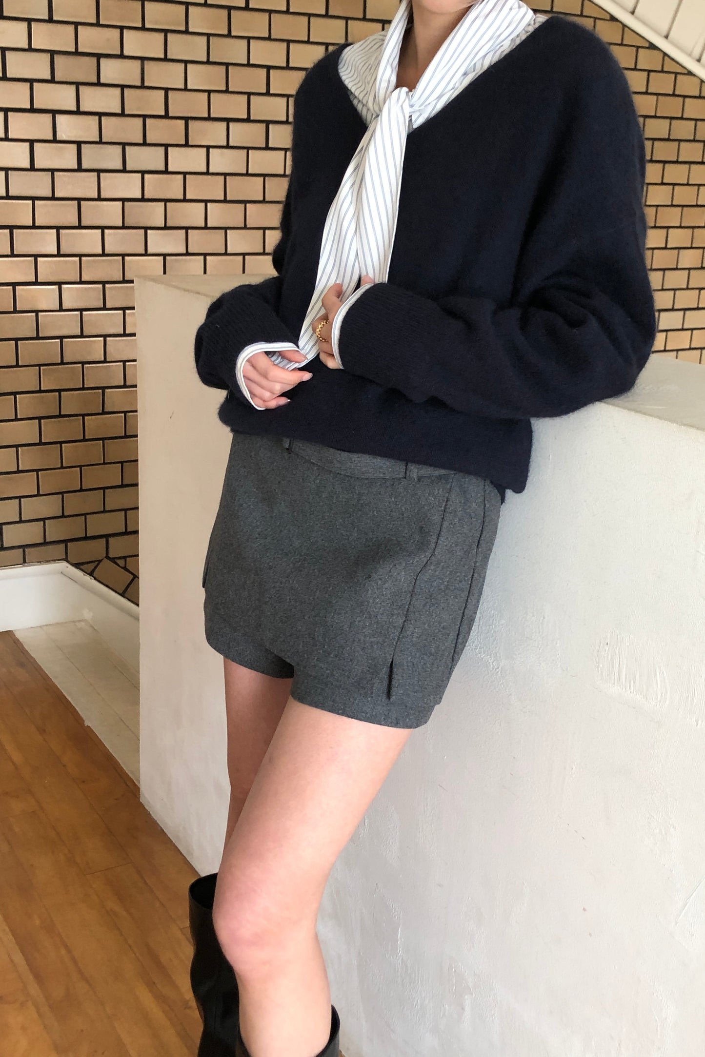 𝐍𝐨𝐯🇰🇷 Belted Layer Wool100 Shorts