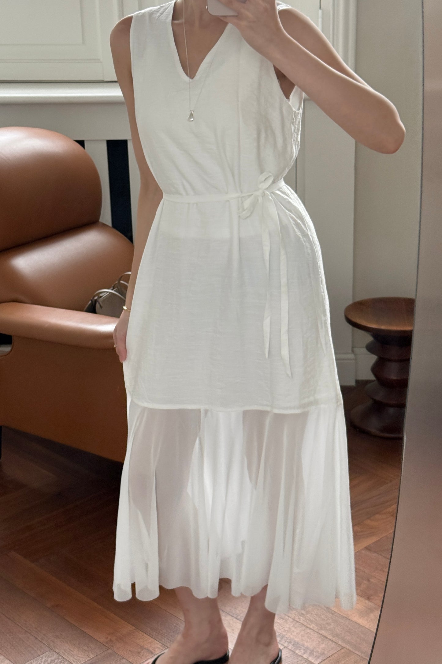 𝐌𝐚𝐲 〖夏日透明感〗 Sheer Flare Panel Dress