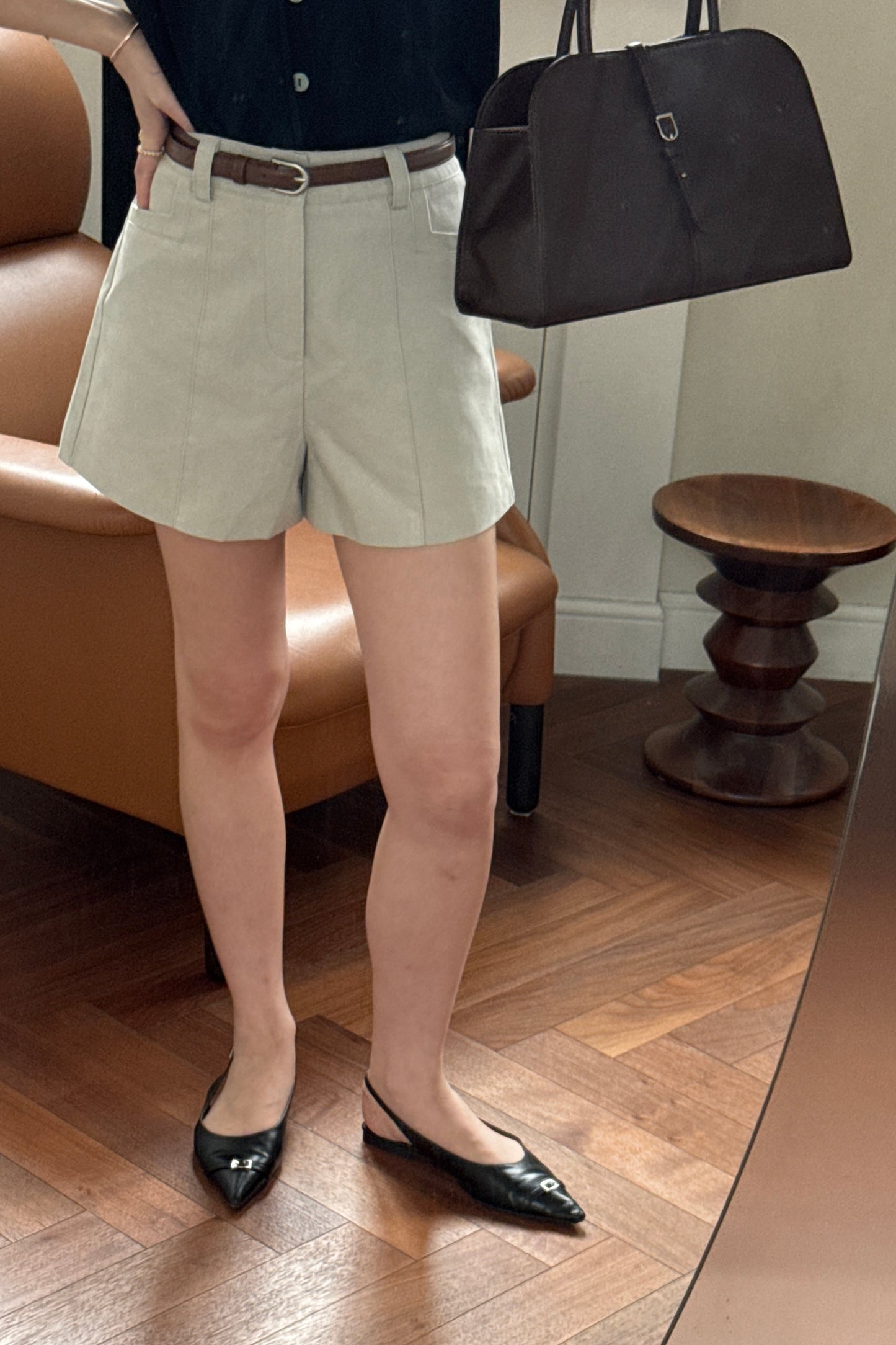 𝐌𝐚𝐲 〖都會俐落｜附皮帶〗Classic Belted Shortsᵇᵉˢᵗ ⁱᵗᵉᵐ