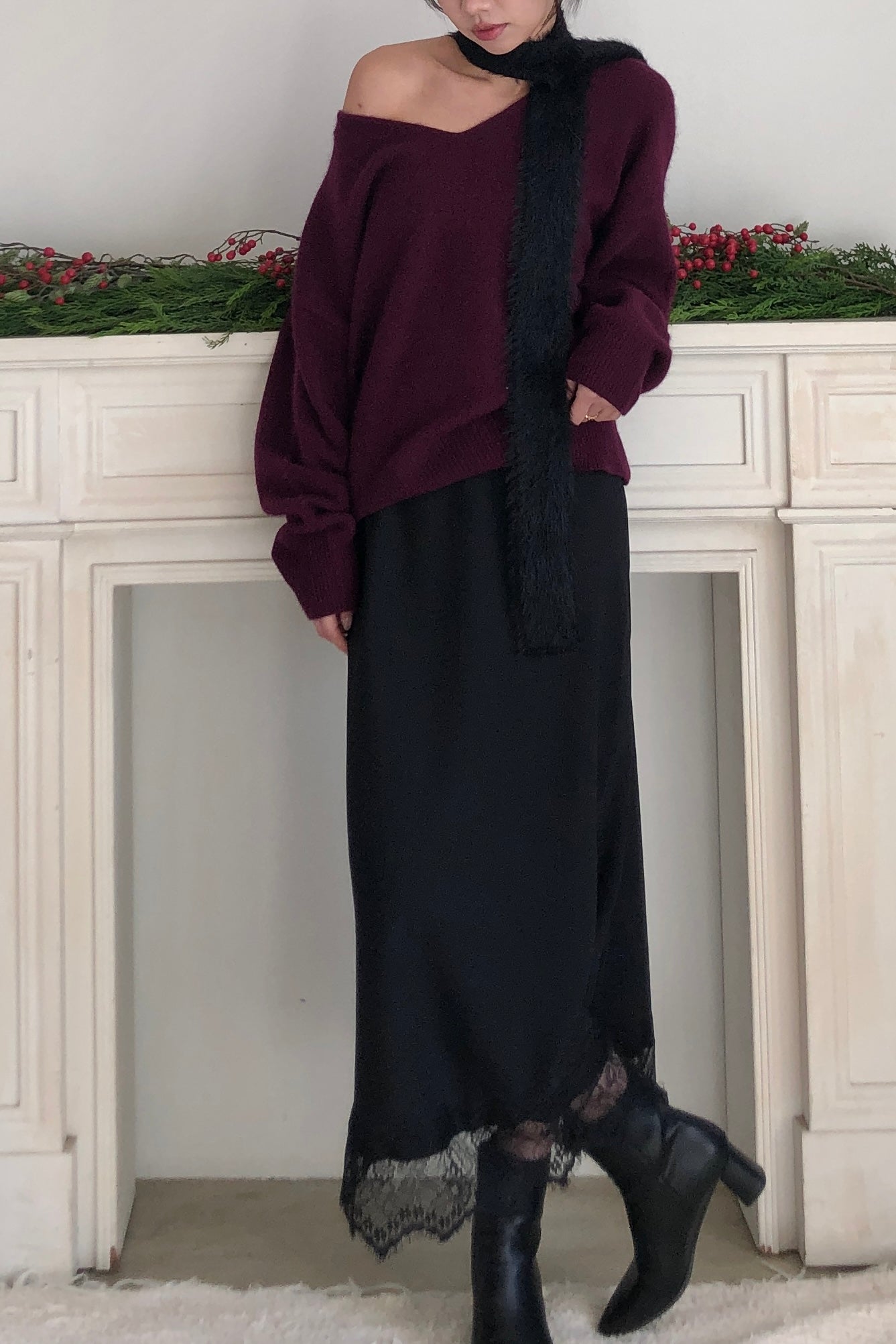 𝐃𝐞𝐜 Raccoon Wool Soft V-Knit【超親膚浣熊毛！】