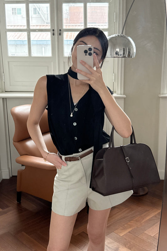 ᴊᴜʟ ꜱᴀʟᴇ ✨ 〖Office Pick | 免熨〗Drape Scarf Twist Vestᵇᵉˢᵗ ⁱᵗᵉᵐ
