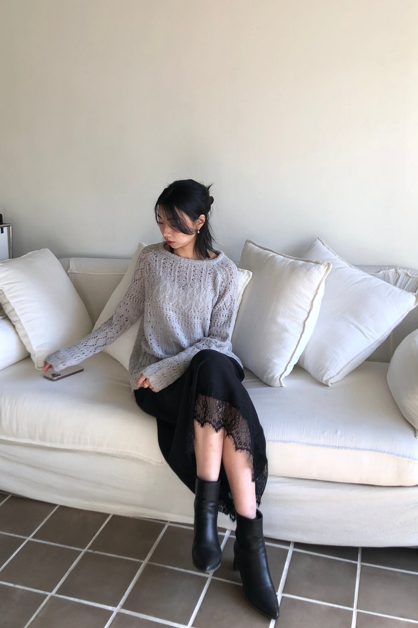 𝐍𝐨𝐯🇰🇷 Lace Hem Slip Skirt