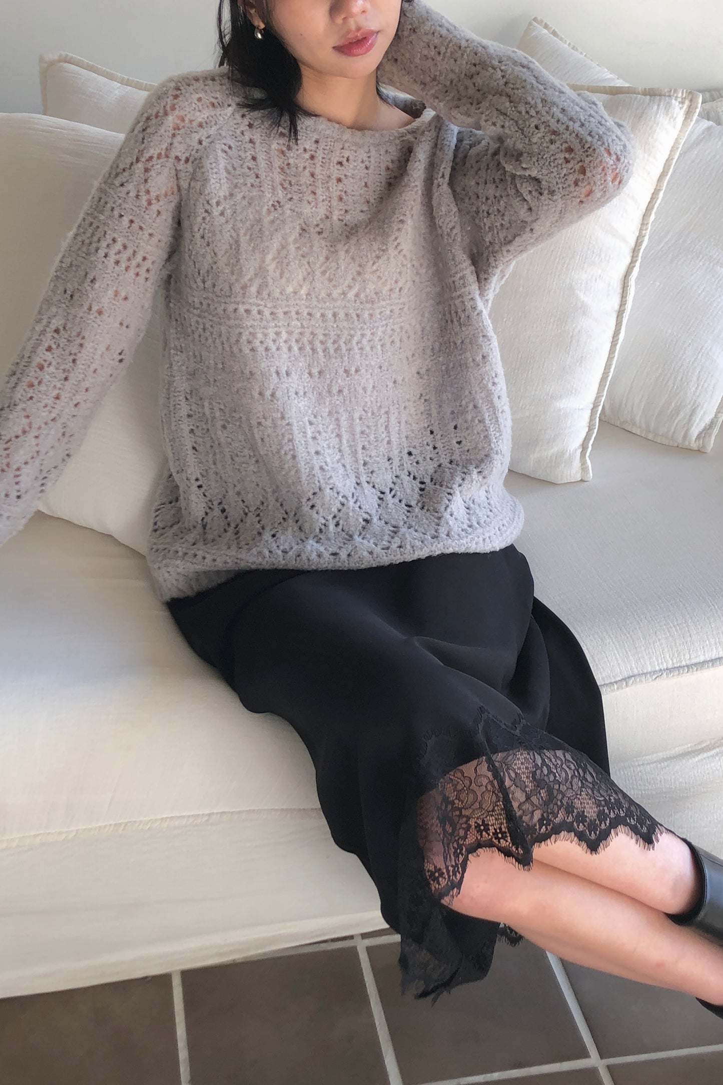 𝐍𝐨𝐯🇰🇷 Lace Hem Slip Skirt