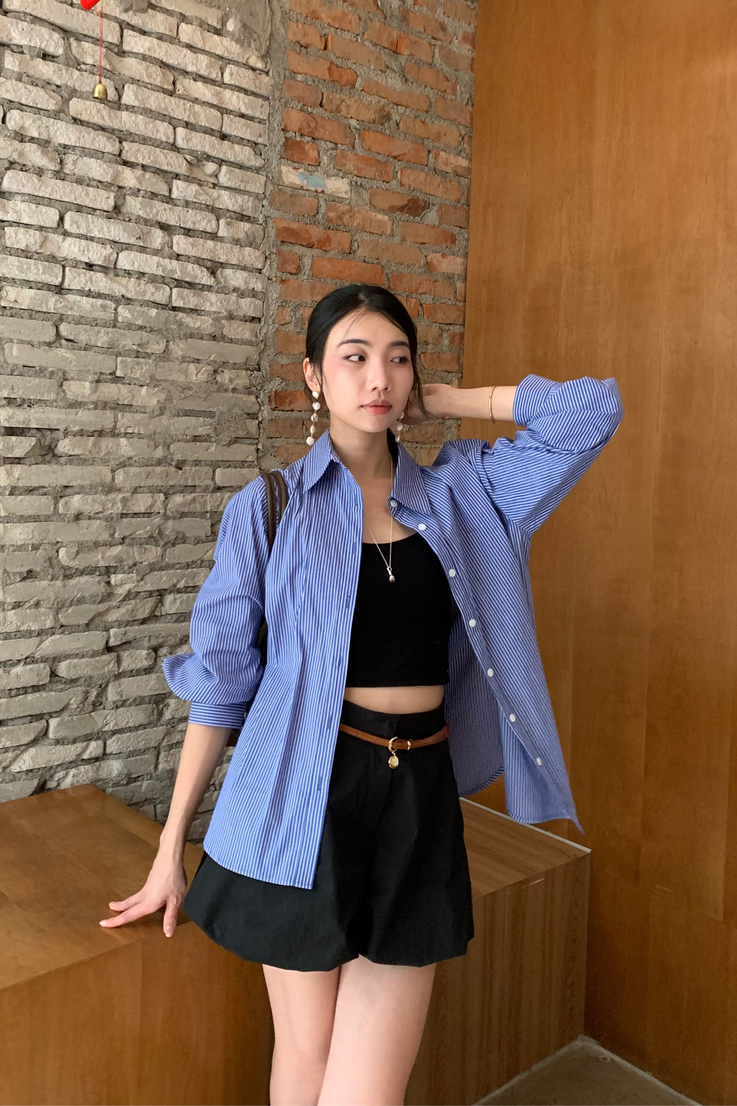 𝐒𝐞𝐩🇰🇷 Stripe Essential Shirt【免熨自然直！】