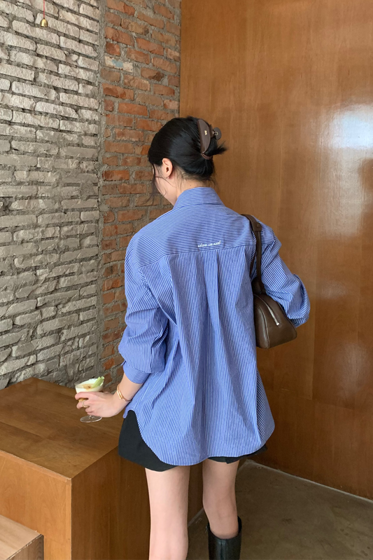 𝐒𝐞𝐩🇰🇷 Stripe Essential Shirt【免熨自然直！】