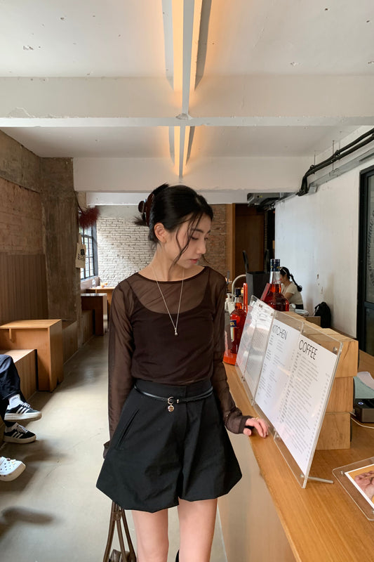 𝐒𝐞𝐩🇰🇷 Sheer Veil Shirt