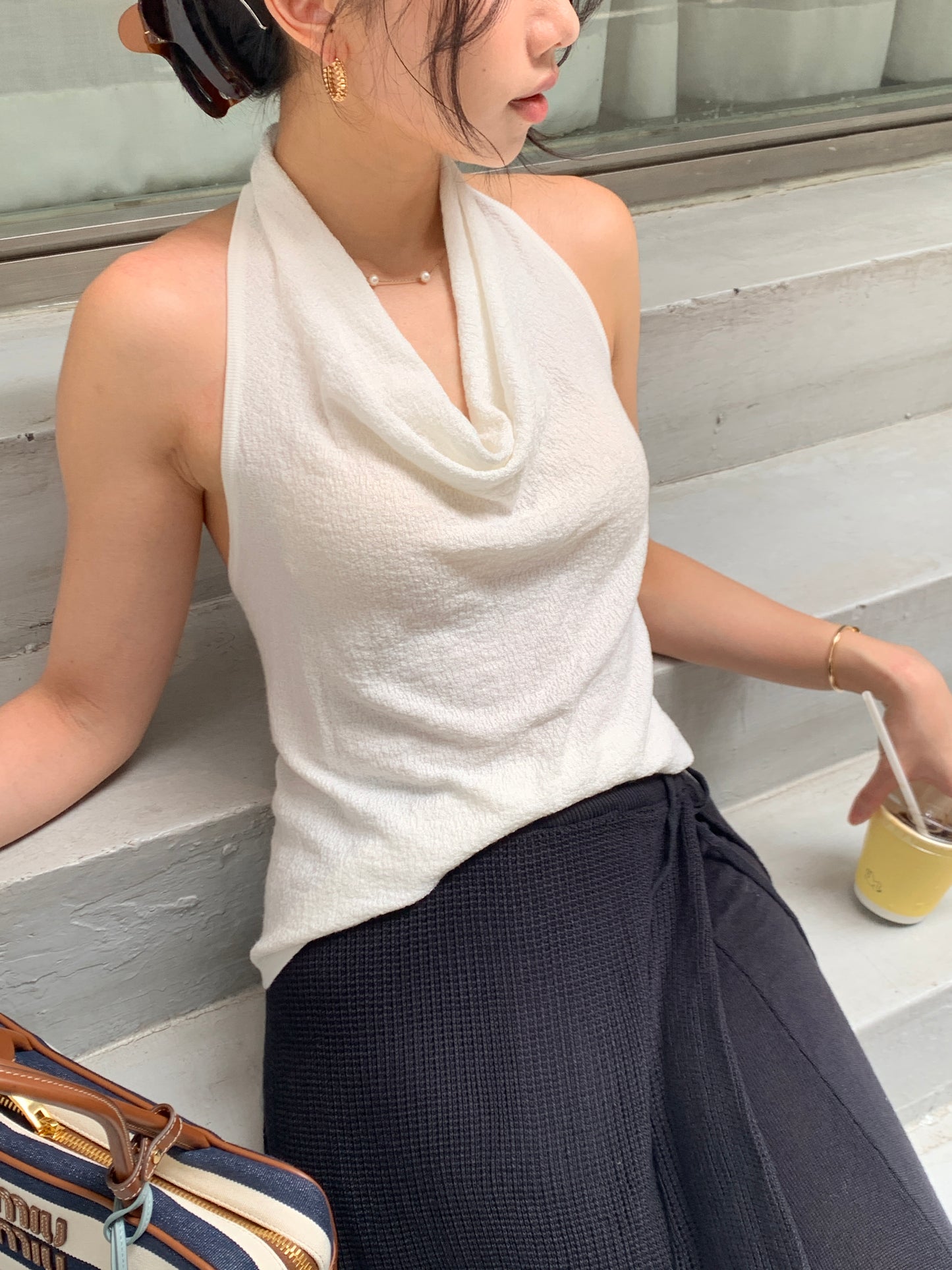 𝐀𝐩𝐫✨ Drape Halter Top