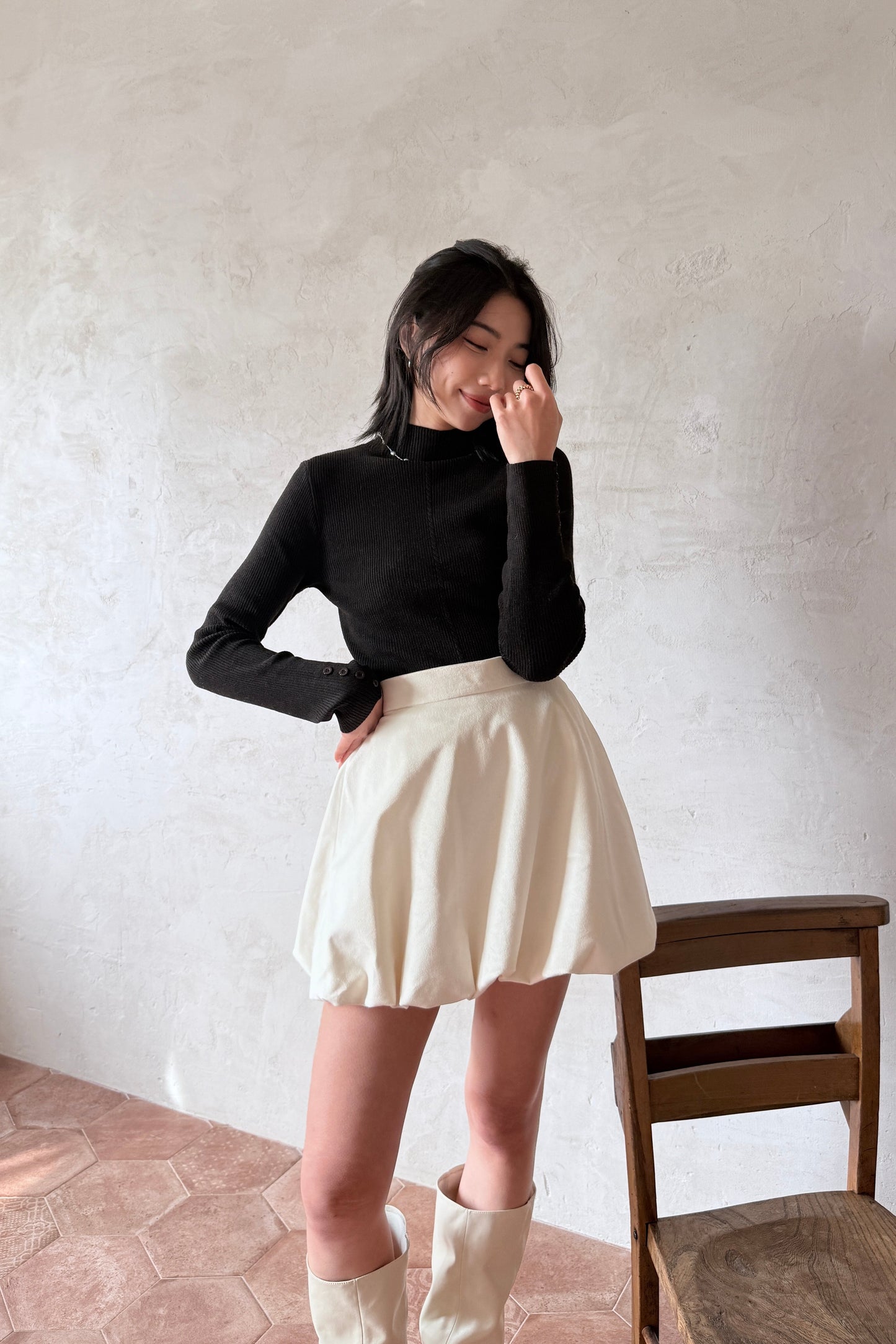 𝐍𝐨𝐯🇰🇷Velvet Bubble Skirt