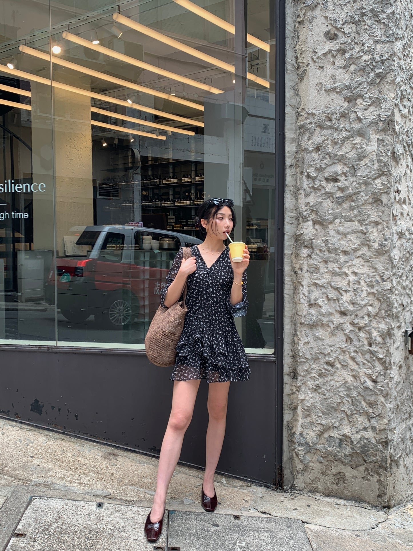 𝐀𝐩𝐫 〖法式感〗 Noir Fleur Dress