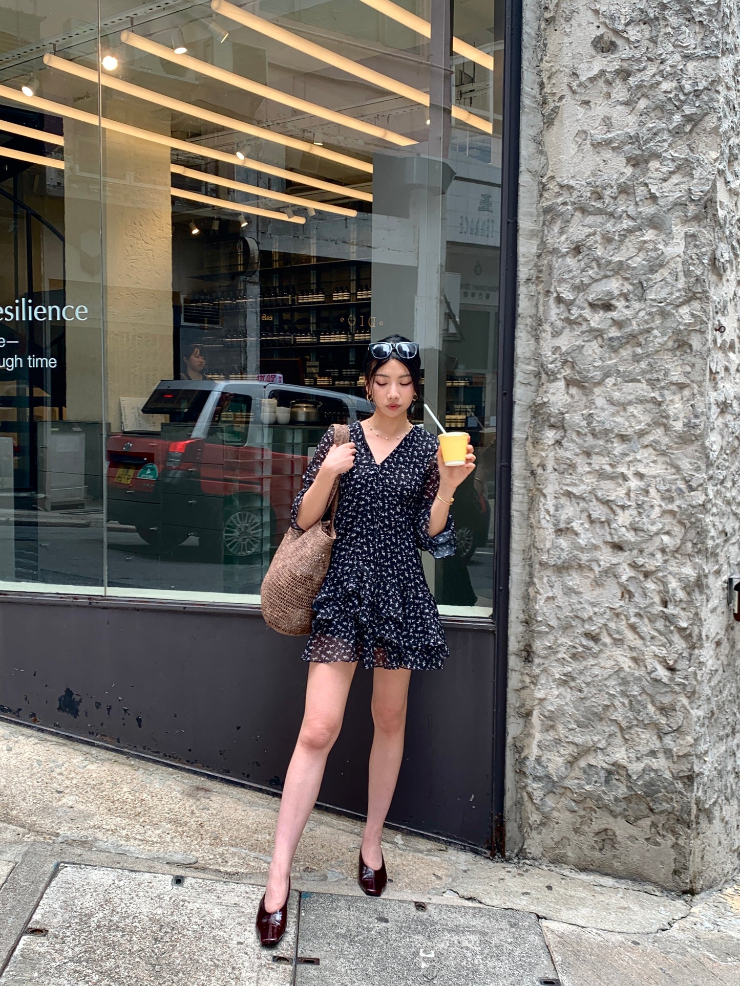 𝐀𝐩𝐫 〖法式感〗 Noir Fleur Dress