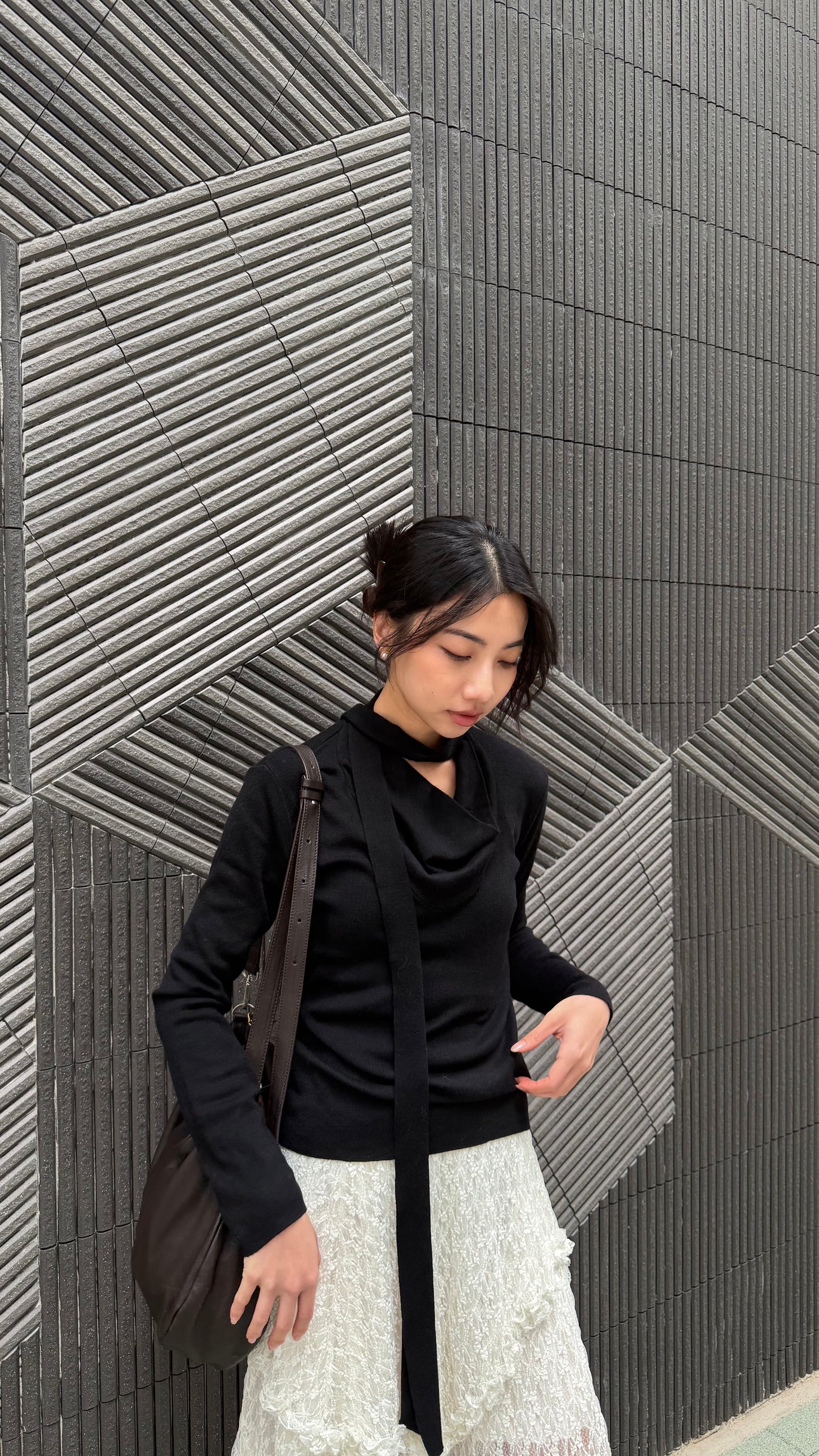 𝐍𝐨𝐯🇰🇷 Draped Scarf-Neck Knit