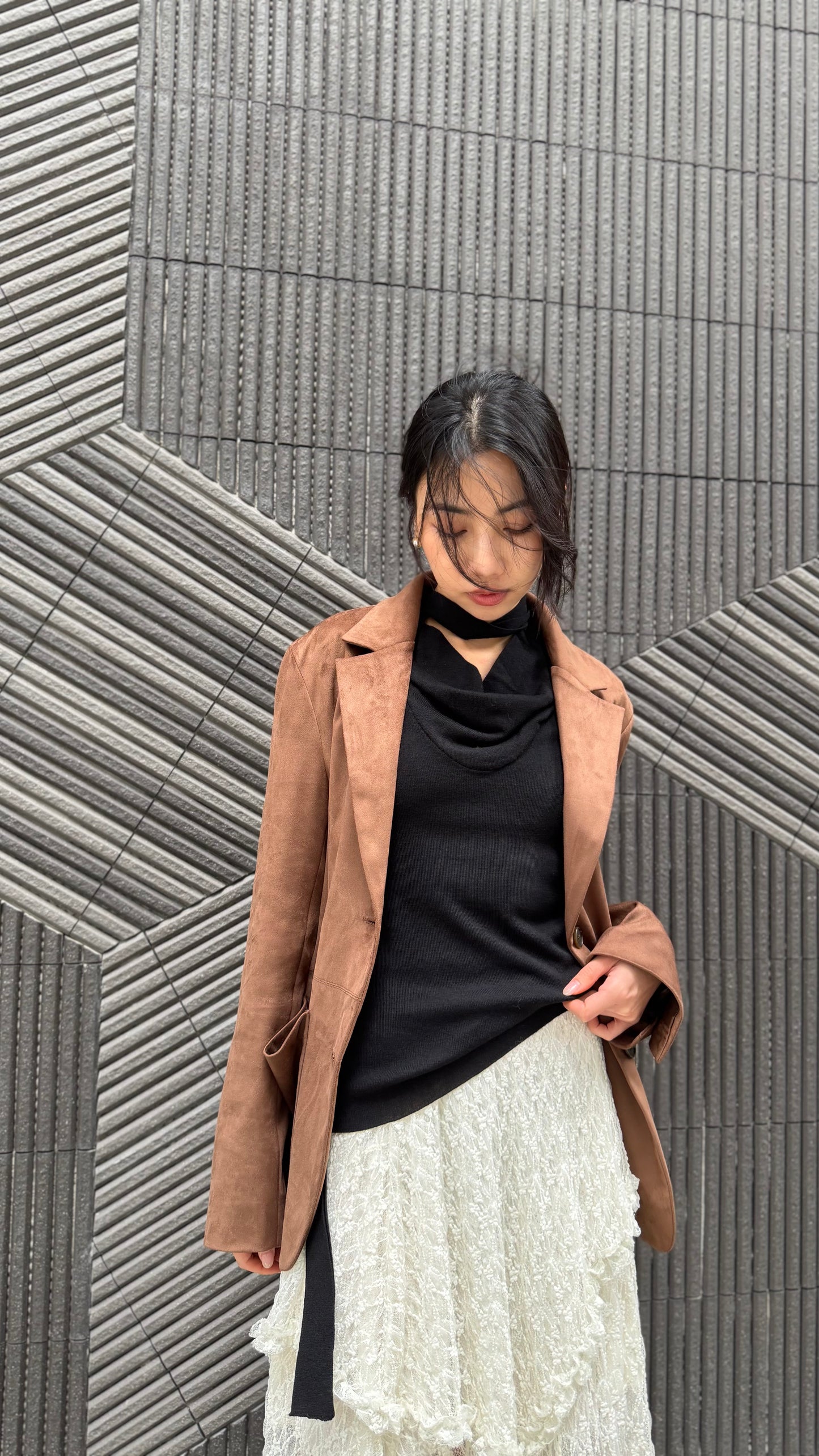 𝐍𝐨𝐯🇰🇷 Draped Scarf-Neck Knit