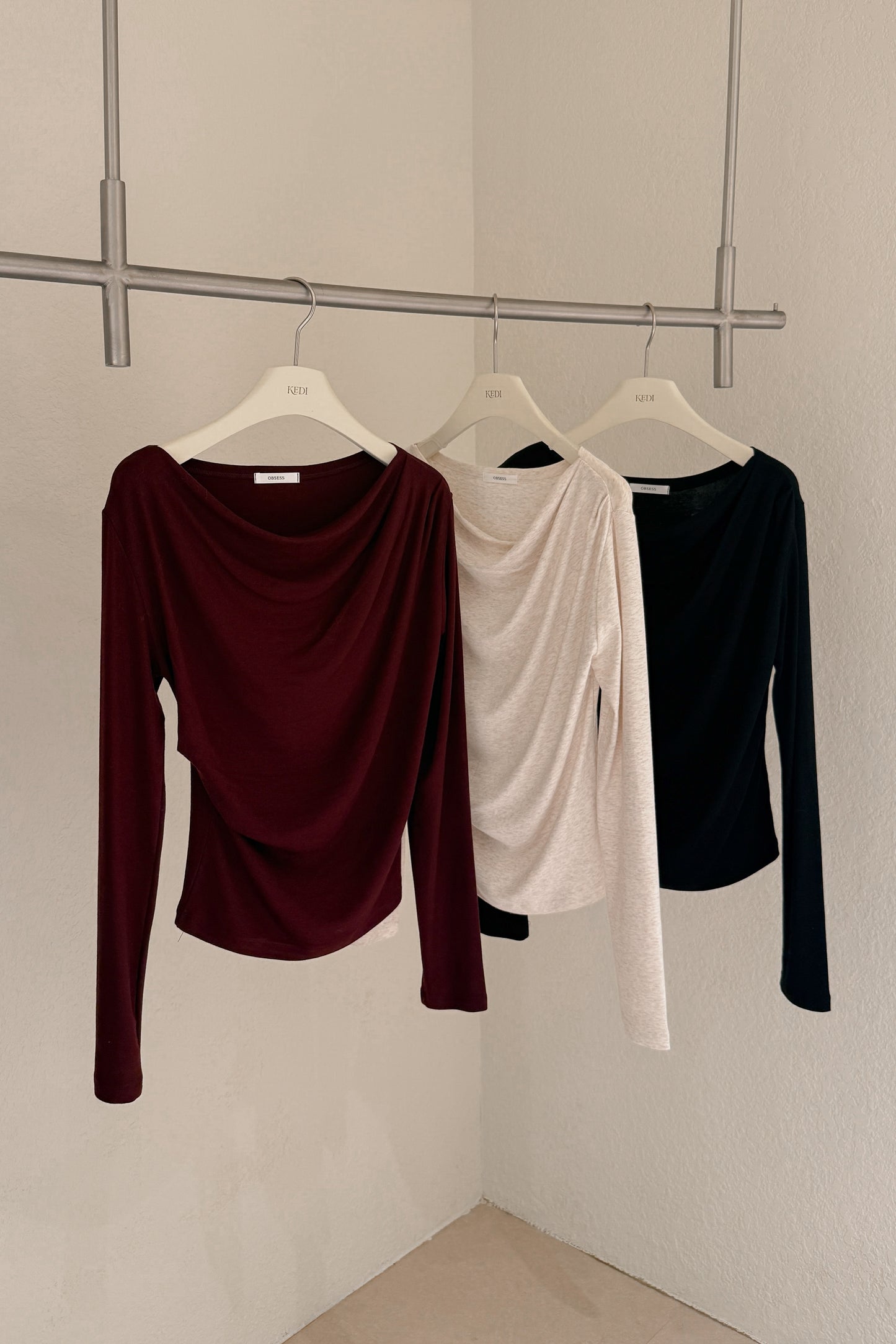 𝐃𝐞𝐜 【Kedi Made】  Lunare Drape Top Long Sleeves 〖升級材質〗