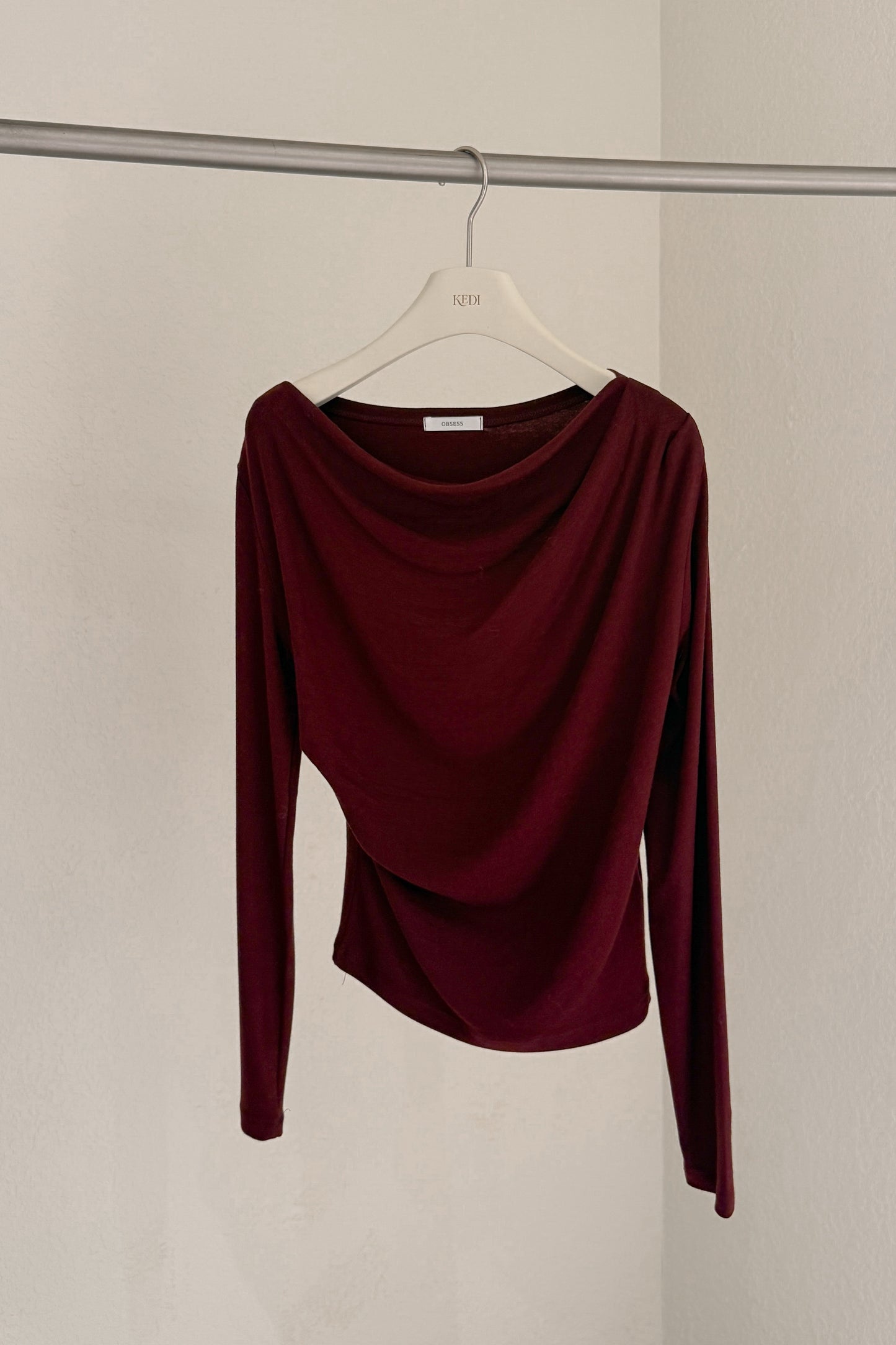 𝐃𝐞𝐜 【Kedi Made】  Lunare Drape Top Long Sleeves 〖升級材質〗