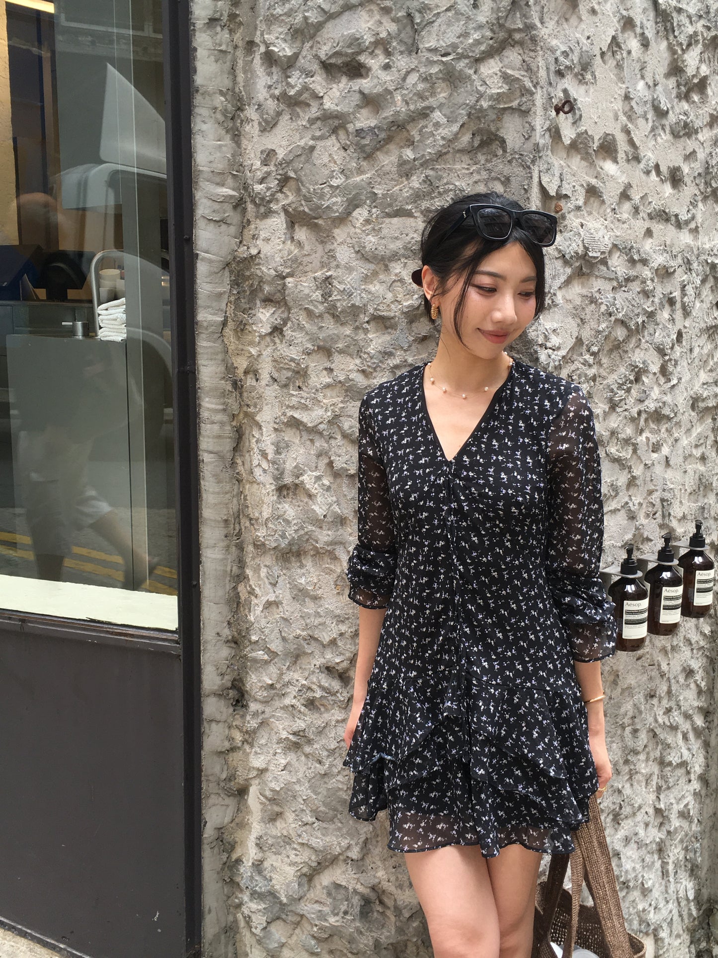 𝐀𝐩𝐫 〖法式感〗 Noir Fleur Dress