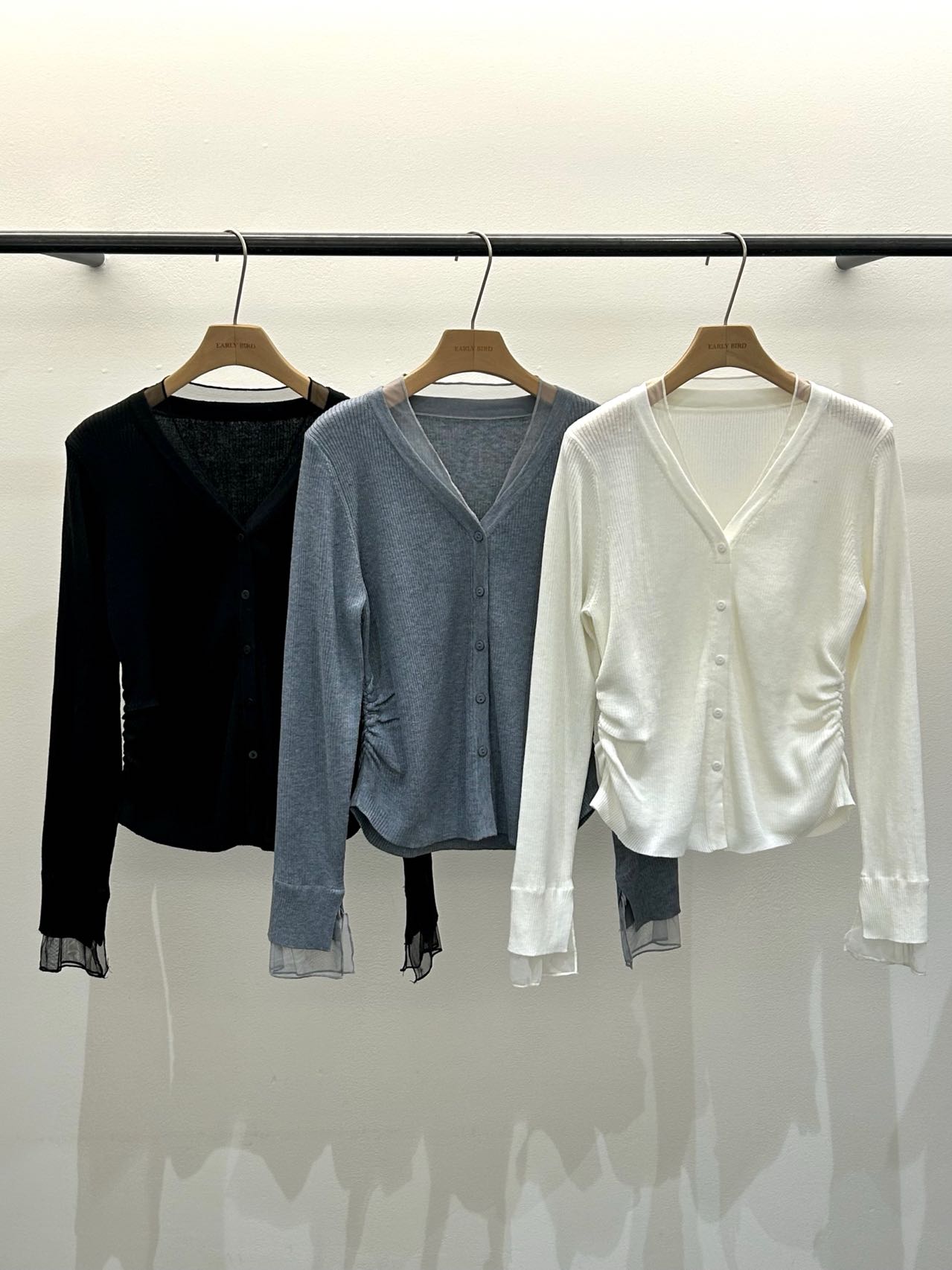 𝐌𝐚𝐫🇰🇷 〖推薦款〗  Sheer Cuff Knit Cardigan
