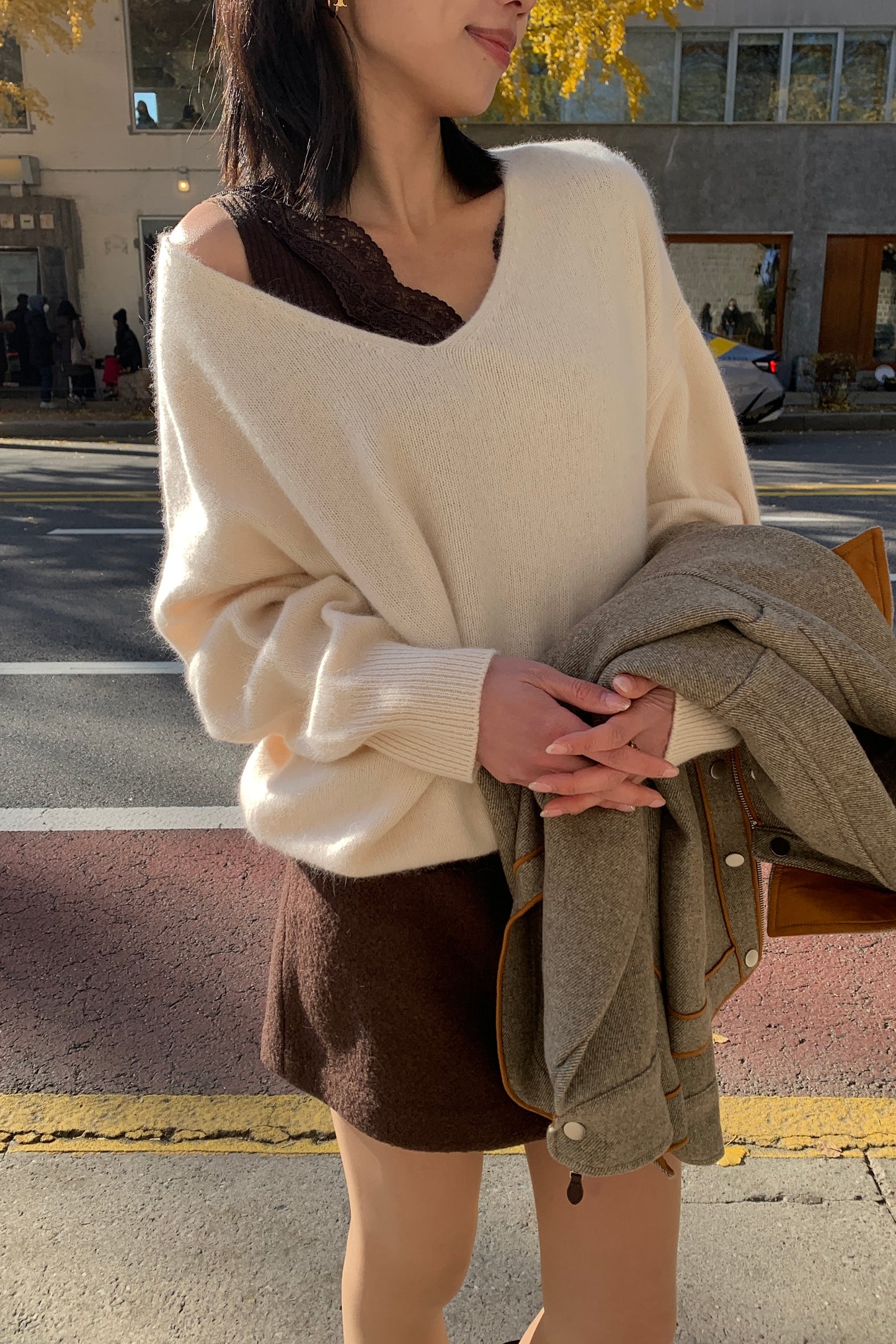 𝐃𝐞𝐜 Raccoon Wool Soft V-Knit【超親膚浣熊毛！】