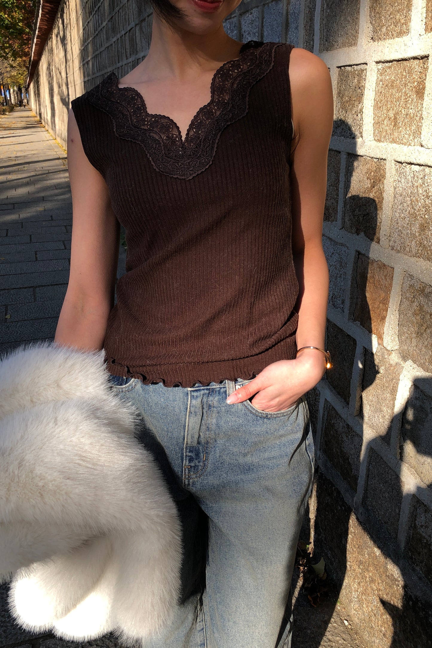 𝐍𝐨𝐯🇰🇷 Lace Trim Top
